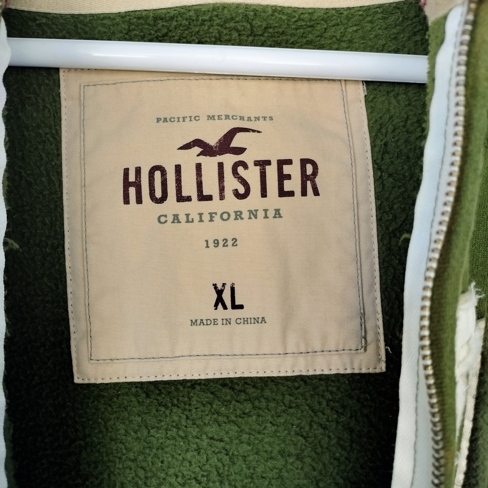Hollister Unisex Olive Green SolidCore HCO Hoodie Size XL - Picture 4 of 5